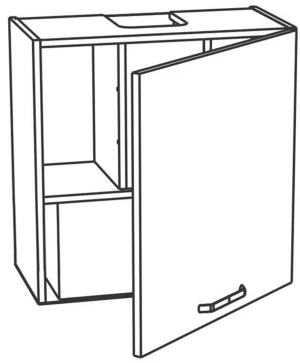 60 Górna głęboka 1 drzwi, zabudowa okapu, wys.61 KAM 1