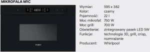 60 Górna głęboka szafka z mikrofalą M1C wys. 100 cm KAM 2