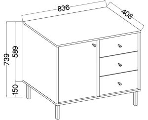 Komoda beżowa do sypialni 100 cm Tokyo Stolarz Lempert 4