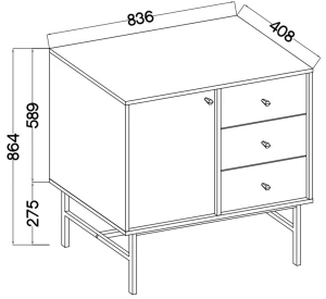Komoda beżowa do sypialni 100 cm Tokyo Stolarz Lempert 6