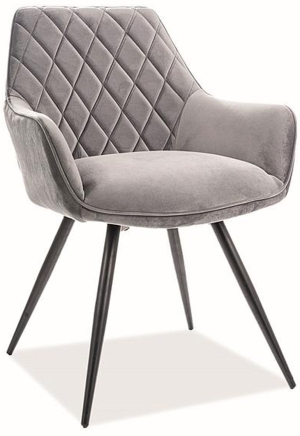 Krzesło linea velvet czarny stelaż/szary bluvel 14