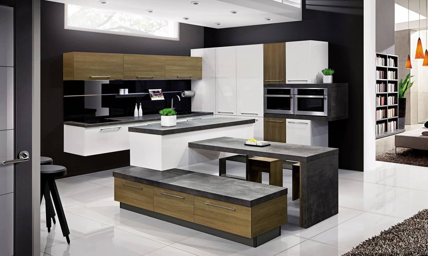 beton i drewno w kuchni: zestaw Olimpia