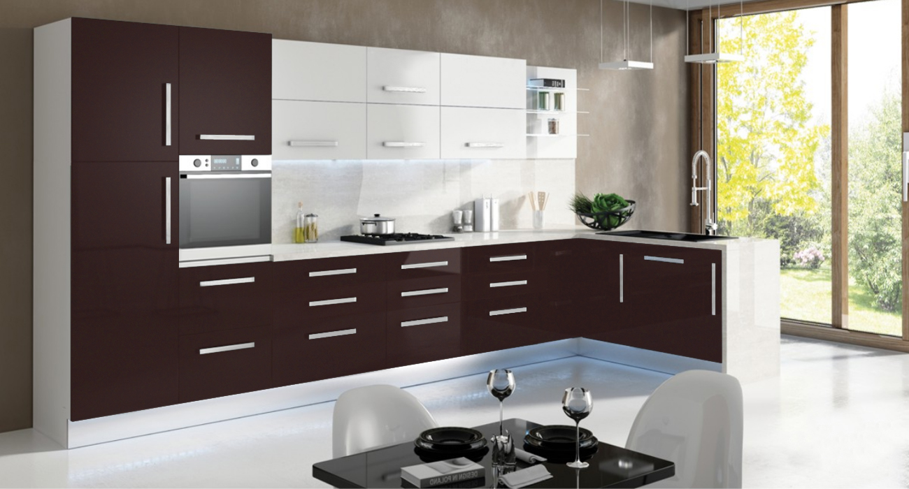 Na zdjęciu meble kuchenne: Vertigo MDF Lakier Mat - 3 kolory kuchni