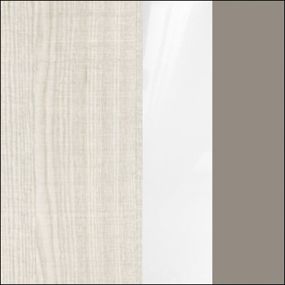 Jesion (korpus) + Biały połysk PVC (front) / Szary mat (wstawka) Jesion (korpus) + Biały połysk PVC (front) / Szary mat (wstawka)