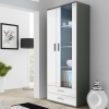 Witryna Soho S6 front biały wysoki połysk korpus szary mat