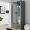 Witryna Soho S6 front szary wysoki połysk korpus szary mat