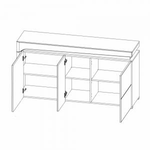 Komoda połysk Thea White WHK-1 Restol 2
