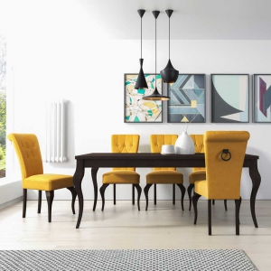 Zestaw Stół Amber (170-250 cm) + 6 krzeseł S63