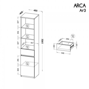 Regał dąb Arca AR3 Dolmar 3