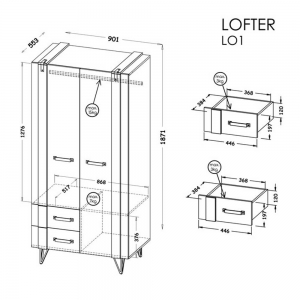 Szafa loft Lofter LO1 Dolmar 2