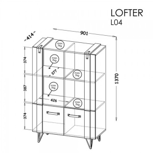 Regał loftowy Lofter LO4 Dolmar 2