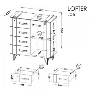 Komoda nowoczesna Lofter LO6 Dolmar 2