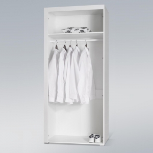 Szafa ubraniowa 90 2D Samba (biały+czarny połysk) Cama Meble 2