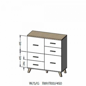Biała Komoda 110 Lotta 2D4S Cama Meble 3