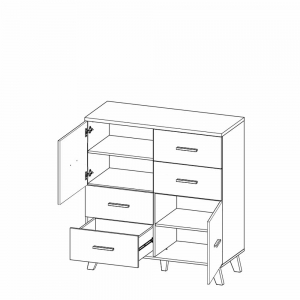 Biała Komoda 110 Lotta 2D4S Cama Meble 2