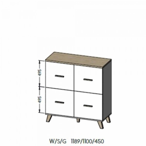 Biała Komoda 110 Lotta 4D Cama Meble 3