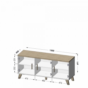 Komoda na nóżkach 150 Lotta 3D Cama Meble 2