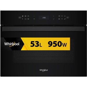 Piekarnik kompaktowy z funkcją mikrofali Whirlpool WCW6O7HTB 950W Crisp Steam Grill Termoobieg Czyszczenie parowe 53L
