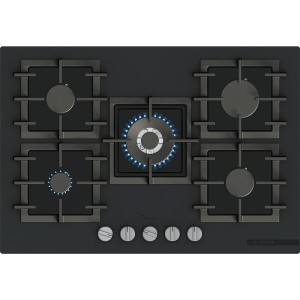 Płyta gazowa Bosch Serie 6 PPQ7AAI40 FlameSelect Palnik Wok Żeliwne ruszty Czarny mat