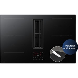 Płyta indukcyjna zintegrowana z okapem Samsung CC90H84JADUR Anti-Scratch Smart Airflow Mode Łączenie pól Timer Czarny mat Producenci AGD 2