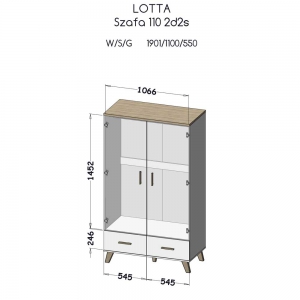 Szafa biała do sypialni Lotta 2D2S Cama Meble 2
