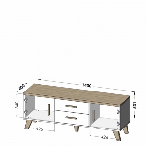 Szafka RTV 140 Lotta 2D2S Cama Meble 2