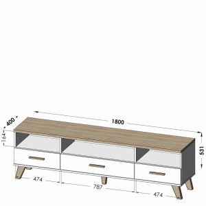 Szafka RTV 180 Lotta 3S3K Cama Meble 2
