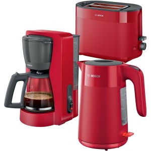 Zestaw Bosch MyMoment Ekspres przelewowy TKA2M114 + Czajnik TWK2M164 + Toster TAT2M124 Czerwony