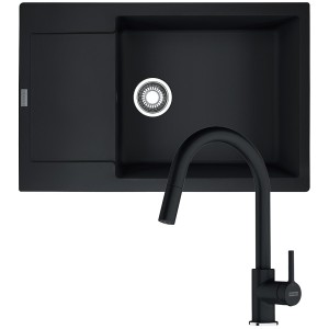 Zestaw granitowy Franke Zlewozmywak Maris MRG 611-78 XL + Bateria Lina pull out Onyx