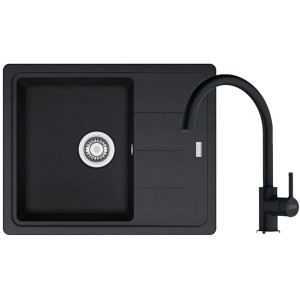 Zestaw granitowy Franke Zlewozmywak Basis BFG 611-62 + Bateria Lina XL Onyx Producenci AGD 1
