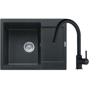 Zestaw granitowy Zlewozmywak Franke Maris MRG 611-62 + Bateria Lina pull-out Onyx