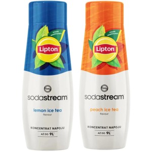 Zestaw SodaStream Lipton Ice Tea Syrop Lemon 440 ml + Syrop Peach 440 ml