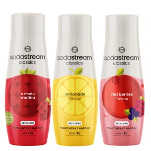 Zestaw SodaStream Syrop Zero Cukru Malina 440 ml + Syrop Owoce Leśne Zero 440 ml + Syrop Lemon Zero 440 ml
