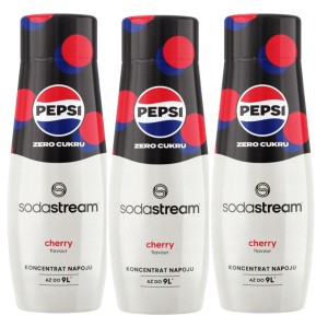 Zestaw SodaStream Syrop Pepsi Zero Cukru Cherry 3 x 440 ml