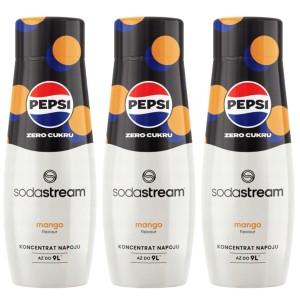 Zestaw SodaStream Syrop Pepsi Zero Cukru Mango 3 x 440 ml