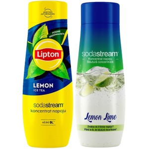 Zestaw syropów SodaStream Cytryna Limonka 440ml + Lipton Ice Tea Lemon 440 ml