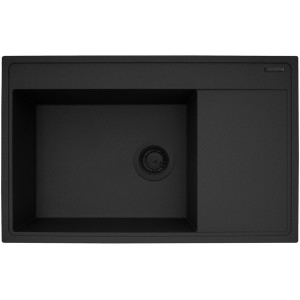 Zlewozmywak granitowy Pyramis Camea 79x50 1B1D L Volcano Black edition Producenci AGD 1