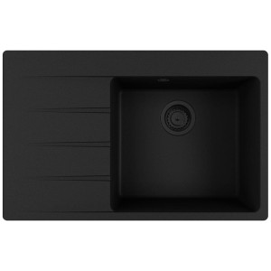 Zlewozmywak granitowy Franke Centro CNG 611-78 TL OL Czarny mat/czarny odpływ