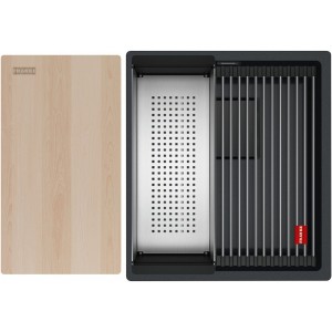 Zlewozmywak granitowy Franke Kanon KNG PRO 110-37 Czarny mat/czarny odpływ