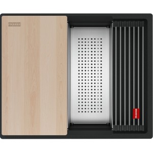 Zlewozmywak granitowy Franke Kanon KNG PRO 110-52 Czarny mat/czarny odpływ