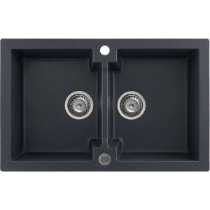 Zlewozmywak granitowy Kernau KGS A 80 2B Black Metallic Producenci AGD 1