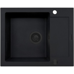 Zlewozmywak granitowy Pyramis Mido 62x50 1B 1D Black edition Volcano Producenci AGD 1