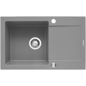 Zestaw granitowy Pyramis Zlewozmywak Mido 79x50 1B1D + Bateria Lungo Szary beton