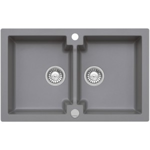 Zlewozmywak granitowy Kernau KGS A 80 2B Grey Metallic Producenci AGD 1