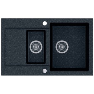 Zlewozmywak granitowy Kernau KGS H 6080 1,5B1D Black Metallic