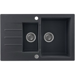 Zlewozmywak granitowy Kernau KGS A 6079 1,5B1D Black Metallic