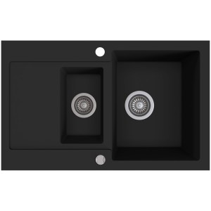 Zlewozmywak granitowy Kernau KGS H 6080 1,5B1D Deep Black Producenci AGD 1