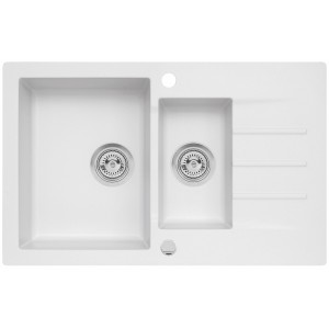 Zlewozmywak granitowy Kernau KGSA 6079 1,5B1D Pure White